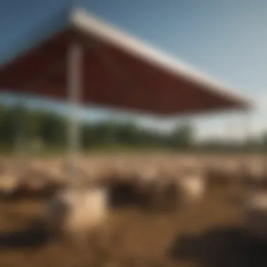 Different designs of sheep shade structures showcasing innovation