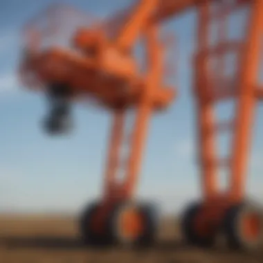 Different types of boom lift attachments displayed together
