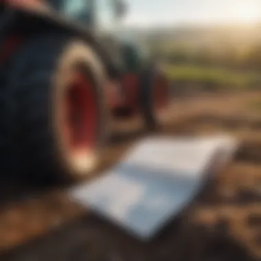 Close-up of tractor financing documents