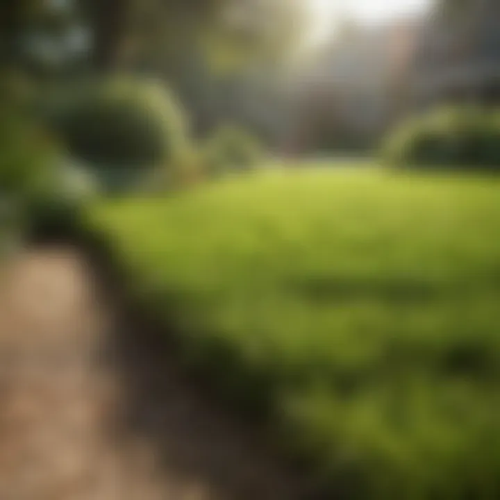 A lush Zoysia lawn with children playing, exemplifying its durability