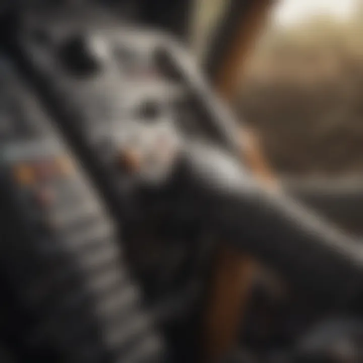 Close-up of loader controls