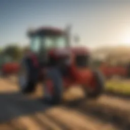 A diverse range of used tractors available in a California farm setting