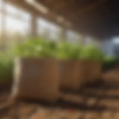 Graph depicting the economic advantages of using grow bags in comparison to traditional farming methods.