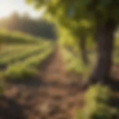 Application of wettable sulfur in a vineyard