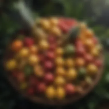 A diverse array of tropical fruits grown in local farms