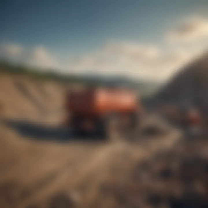 A scenic view of a well-organized waste disposal site emphasizing environmental sustainability.