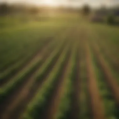 Lush Organic Fields Lush green fields of an organic farm showcasing various crops