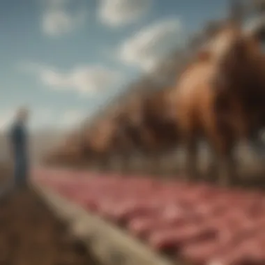 Supply Chain Challenges Illustration showing supply chain challenges affecting beef prices