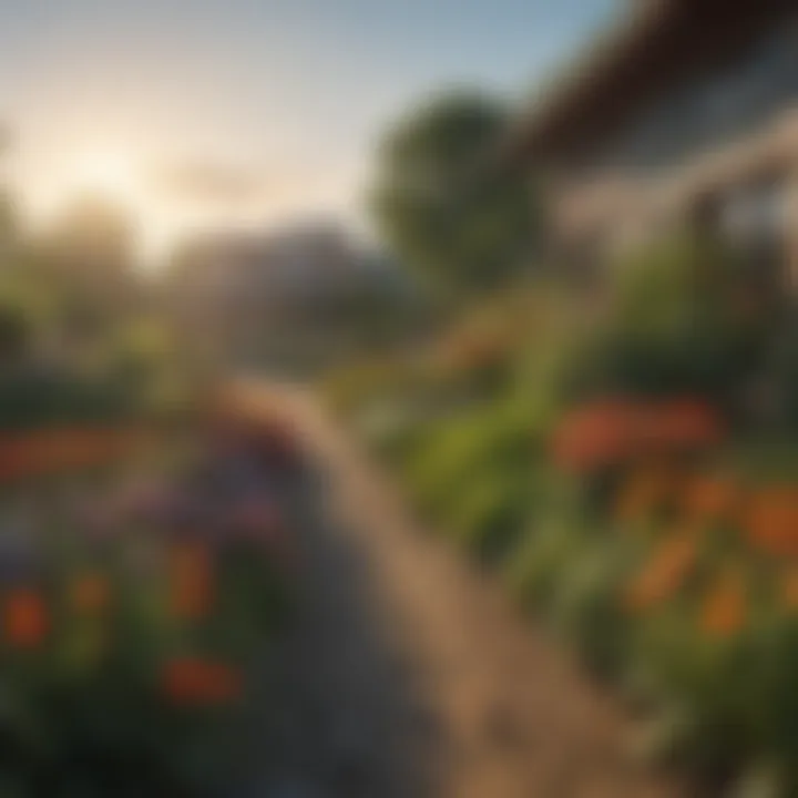 Vibrant horticultural landscape showcasing a diverse range of plants and flowers