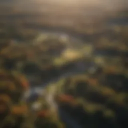 Aerial view of Connecticut showcasing diverse landscapes