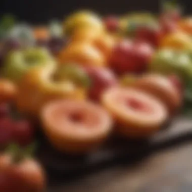 Artfully arranged organic fruits on a table