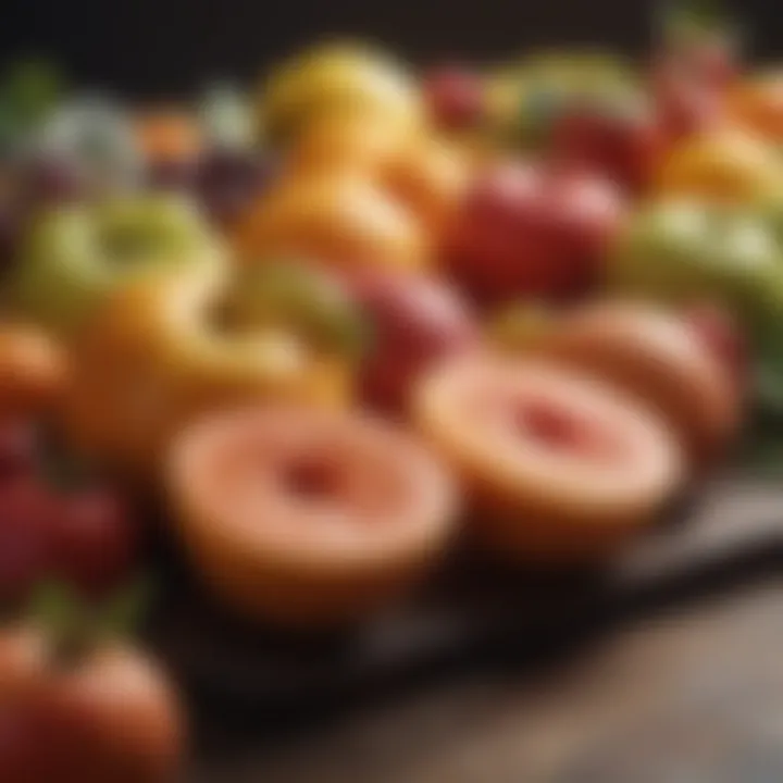 Artfully arranged organic fruits on a table