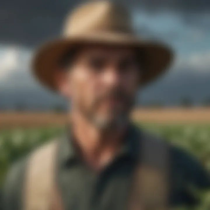 A farmer using sustainable practices in a thriving agricultural field.