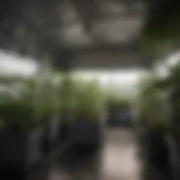 A well-assembled grow tent showcasing its interior setup with plants.