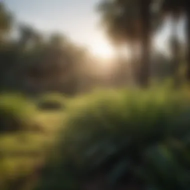 Vibrant Palmetto Grass in a Scenic Setting Lush Palmetto Grass Landscape