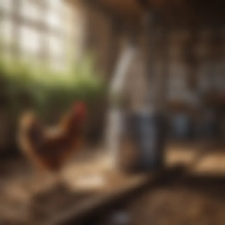 Hanging waterer setup for poultry