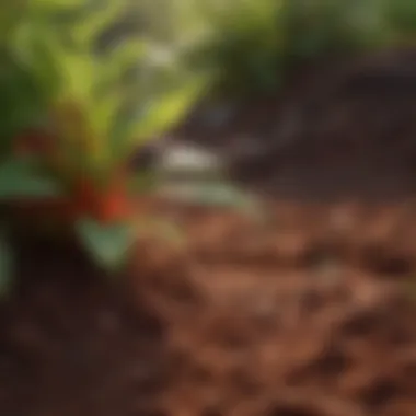 Vibrant Red Soil Enriching Plant Growth Vibrant red soil enriching plant growth