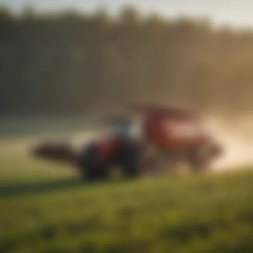 Overview of Harvest King farm sprayers in a lush field