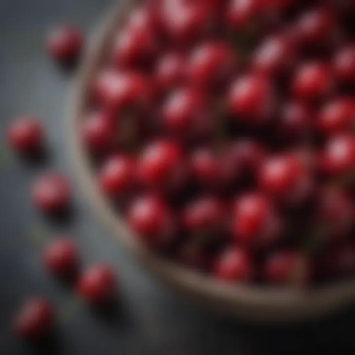 A vibrant bowl of fresh sweet cherries showcasing their rich color and texture