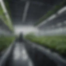 Hydroponic farming setup with nutrient solution