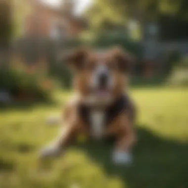 Creating a Harmonious Outdoor Space A serene yard with a happy dog relaxing on the grass