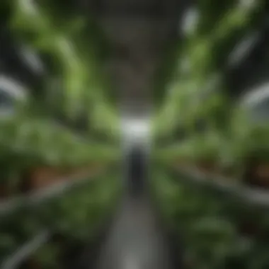 Vibrant Hydroponic Growth Hydroponic grow channel filled with vibrant green plants
