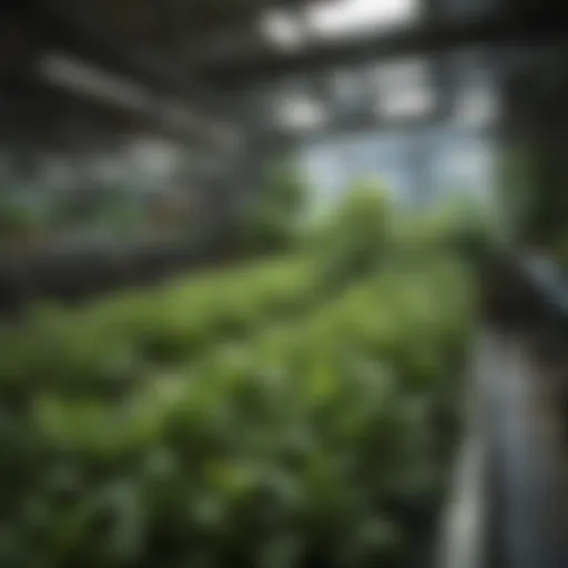 A vibrant array of hydroponically grown herbs showcasing lush green colors