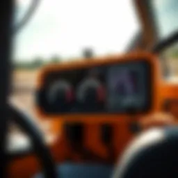 Close-up view of Iron Rhino Mini Skid Steer's control panel showcasing advanced features