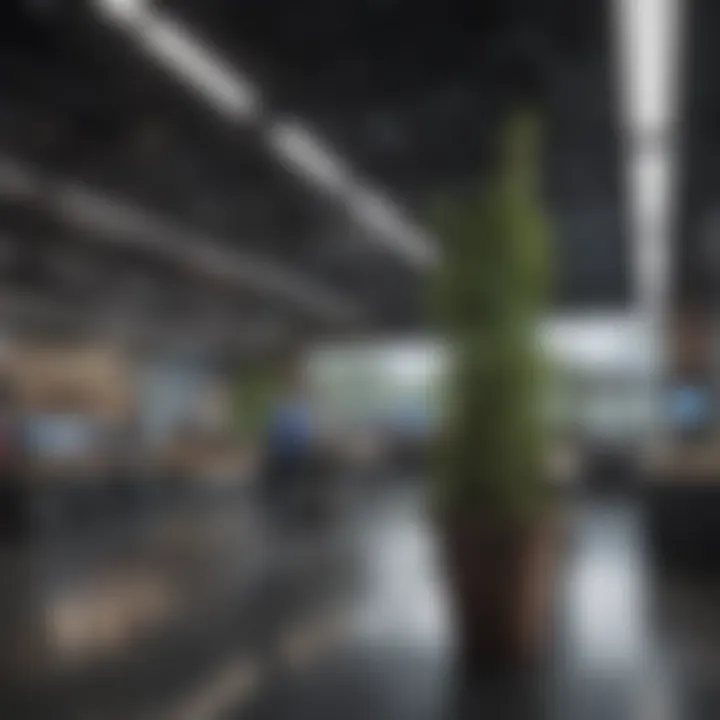 Dynamic tech hub representing the rise of technology jobs