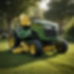 Showcasing the robust design of John Deere lawn mowers with Kawasaki engines