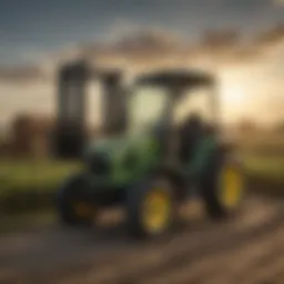 Robust John Deere rough terrain forklift on a farm