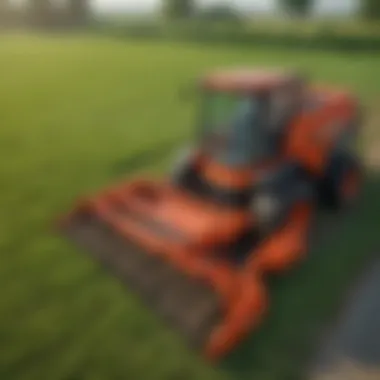 Close-up view of the bagger's collection capabilities with grass clippings