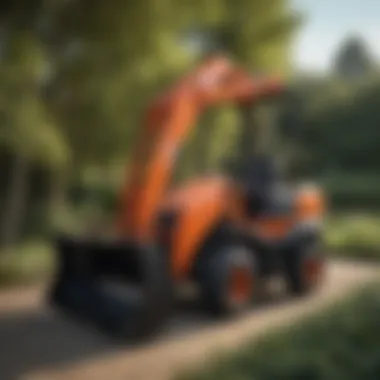 Kubota zero turn bagger showcasing its design and features in a garden setting