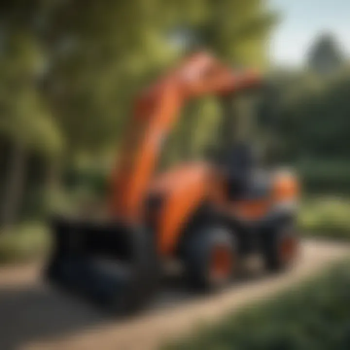 Kubota zero turn bagger showcasing its design and features in a garden setting