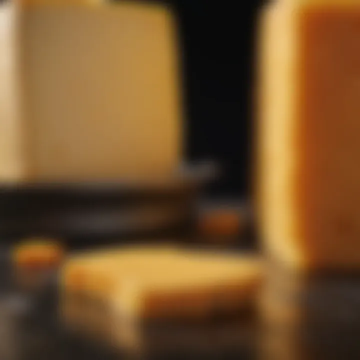 Visual illustration of the aging process of cheddar cheese