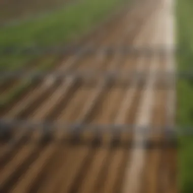 Overview of a large scale irrigation system in a vast agricultural field