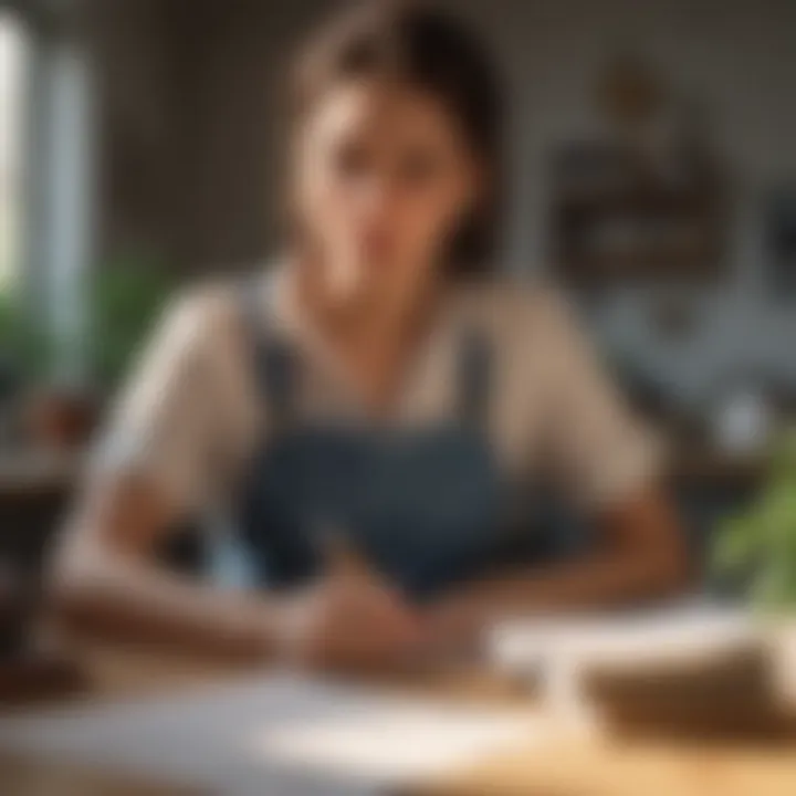 A person reviewing their credit report at a desk