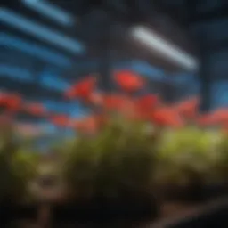 High-efficiency LED grow lights emitting blue and red light spectrum