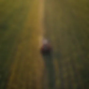 Aerial view of a vibrant agricultural landscape showcasing diverse crops and farming techniques.