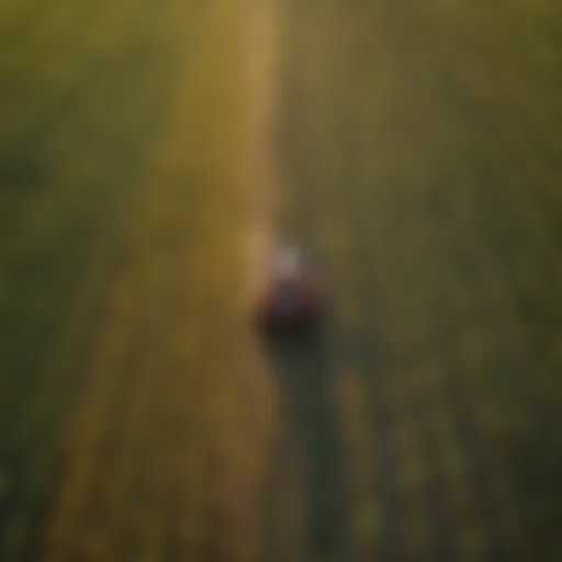 Aerial view of a vibrant agricultural landscape showcasing diverse crops and farming techniques.