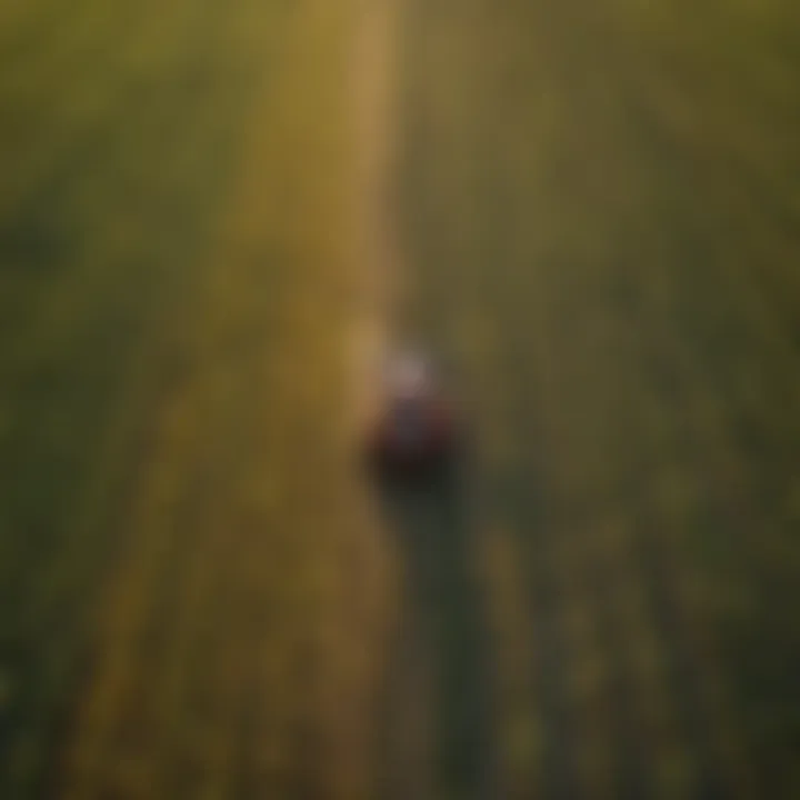 Aerial view of a vibrant agricultural landscape showcasing diverse crops and farming techniques.