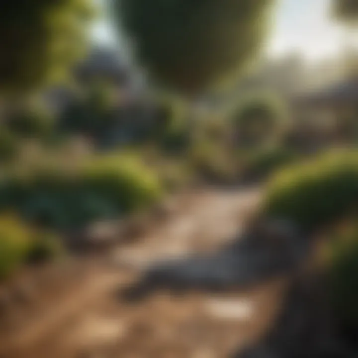 A well-leveled backyard showcasing proper terrain management