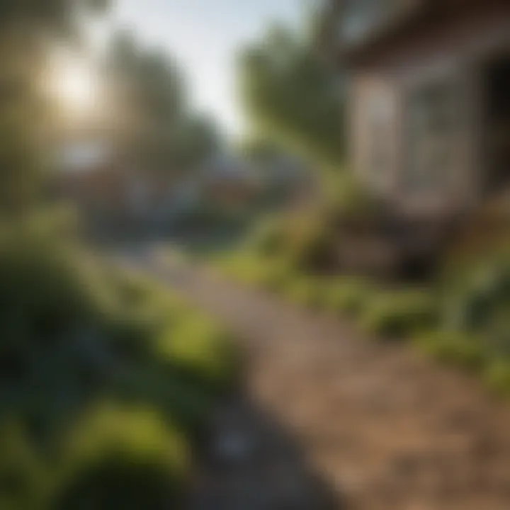 Different leveling techniques demonstrated in a backyard