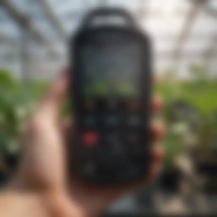 Using light meter in a greenhouse