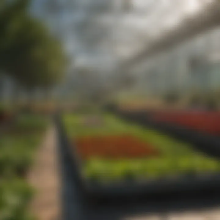 A lush greenhouse environment demonstrating the benefits of large trays.