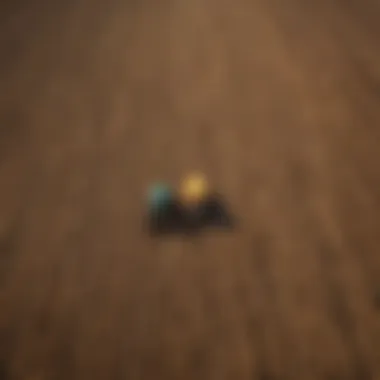 Aerial view of advanced machinery locators in a vast agricultural field