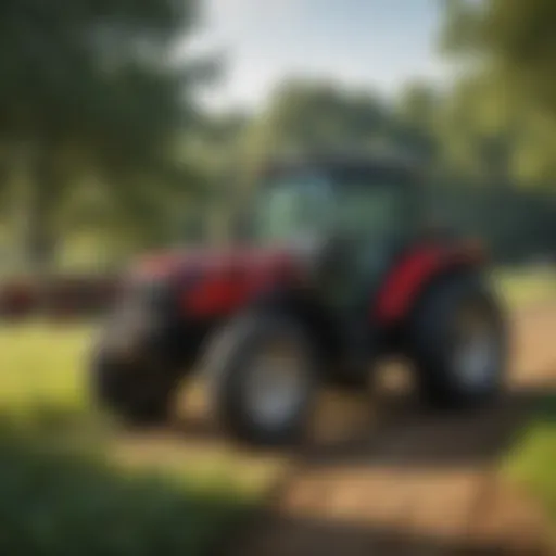 Mahindra tractor in action on a New Hampshire farm