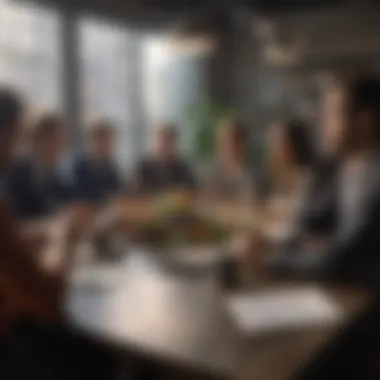 Team Collaboration in Management Team meeting in a modern office setting