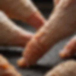 Close-up of leg mites on chicken foot