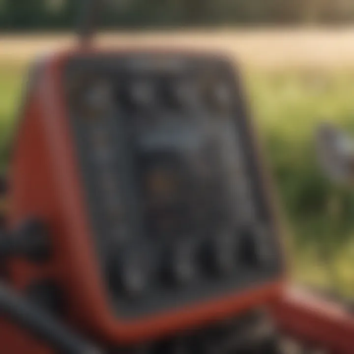 Close-up of the mower's advanced control panel.